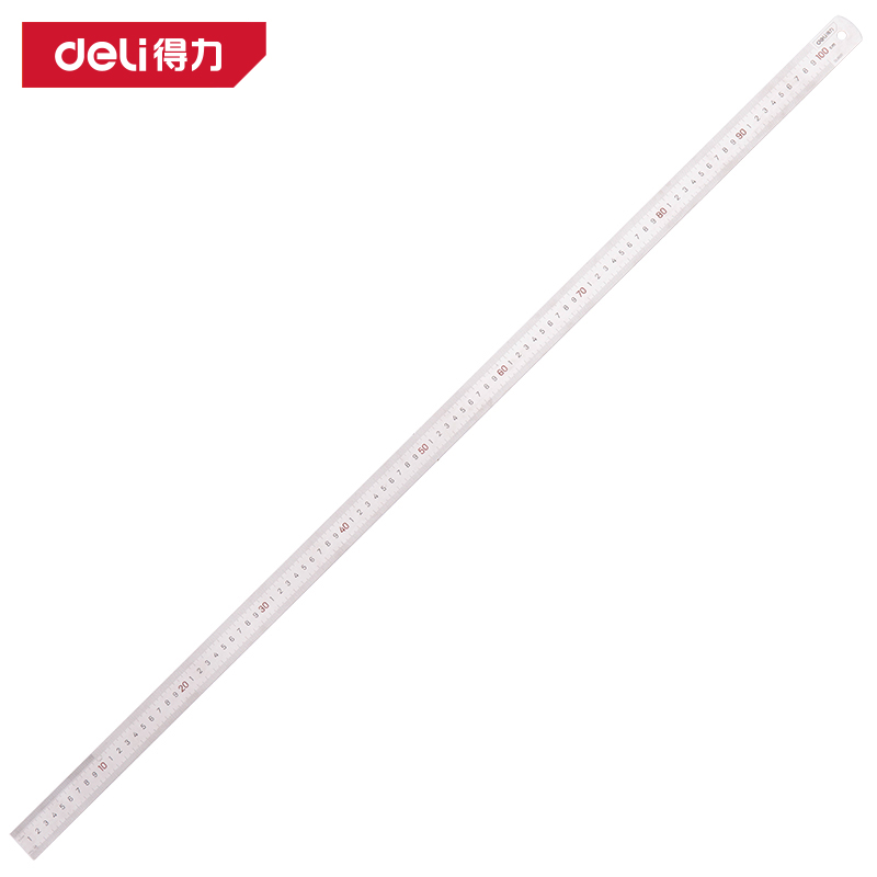 得力工具DL8100钢直尺1000mm(银)(把)