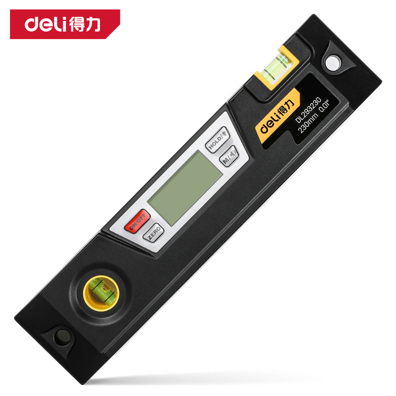 得力工具DL293230数显鱼雷式水平尺230mm(黑)(把)