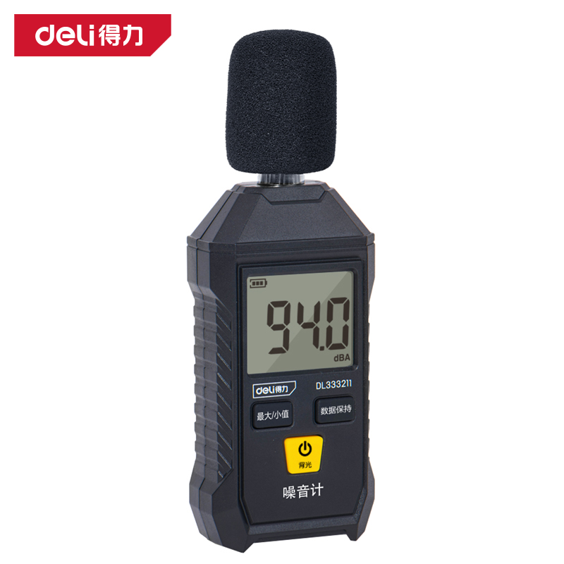 得力工具DL333211噪音计35~130dBA迷你(黑)(台)