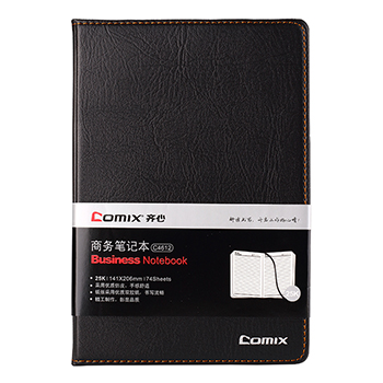 齐心(COMIX)C4612简约系列皮面本25K74张黑