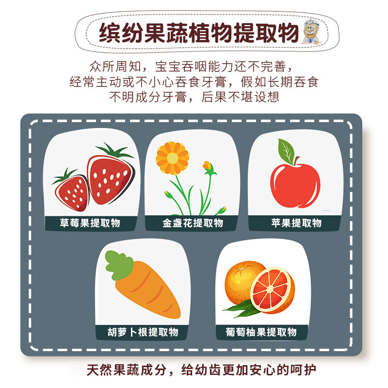 無瑾花 木糖醇儿童牙膏(草莓味)75g