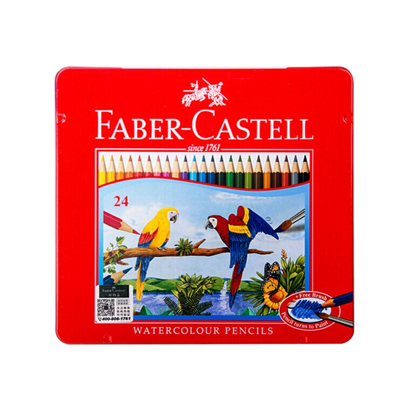 辉柏嘉(Faber-castell)115925(24色)铁盒水溶性彩色铅笔