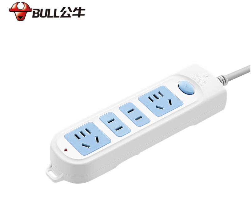公牛(BULL)GN-607(B) 新国标 四位总控 电源插线板4M 袋