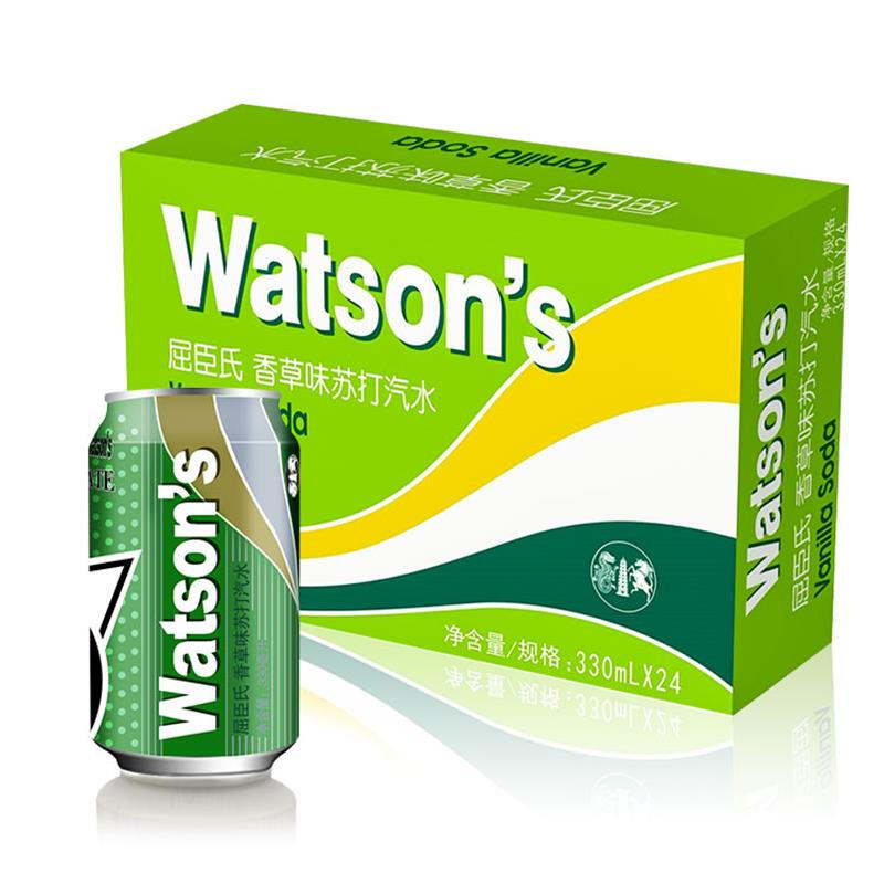 屈臣氏(Watsons)330ml苏打水香草味(24罐/箱)