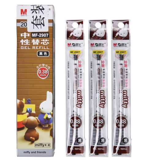 晨光(M&amp;amp;G)MF2907A(黑)中性替芯米菲3D全针管0.38