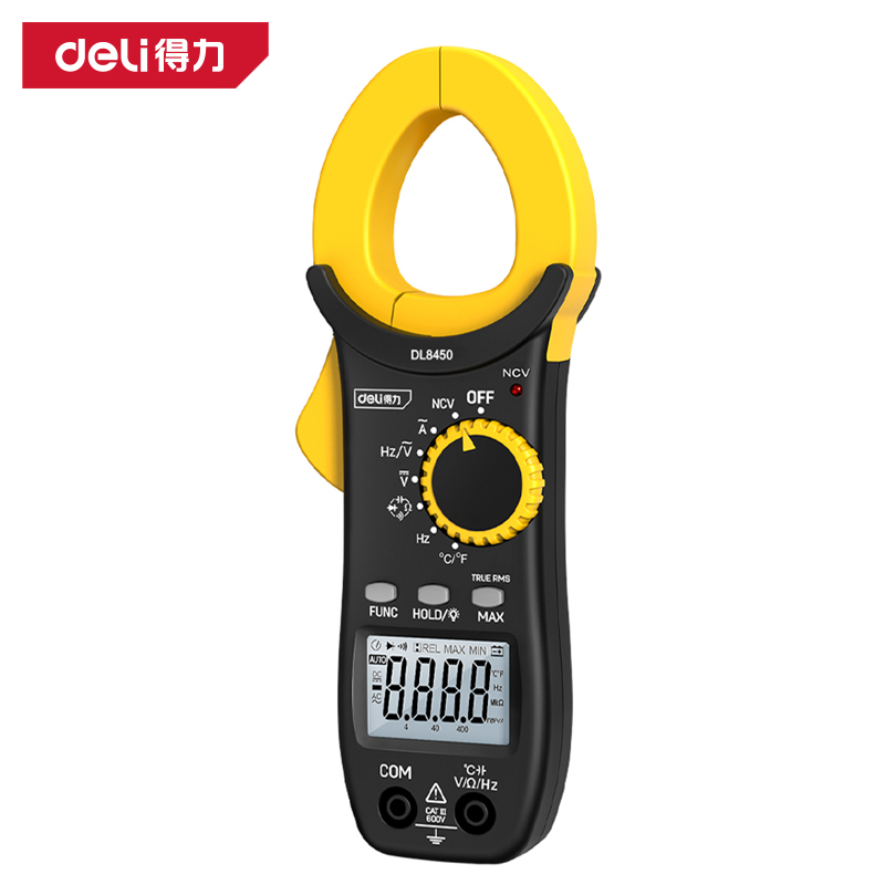 得力工具DL8450钳形万用表3999位(黄)(台)