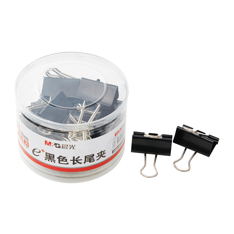 晨光(M&G)ABS92733 Eplus筒装黑色长尾夹41mm