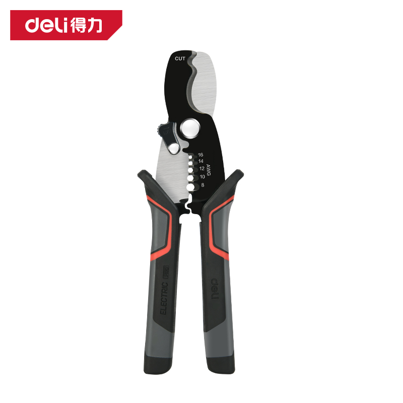得力工具DL2005电缆剥线钳1.3-3.2mm(黑)(把)