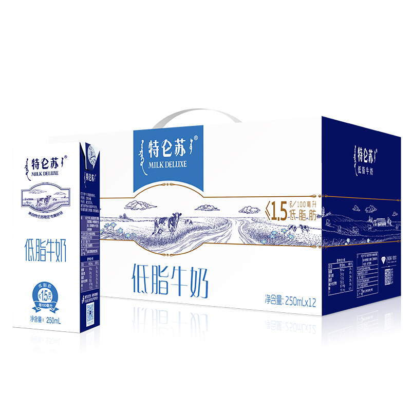 蒙牛 特仑苏低脂纯牛奶250ML*12