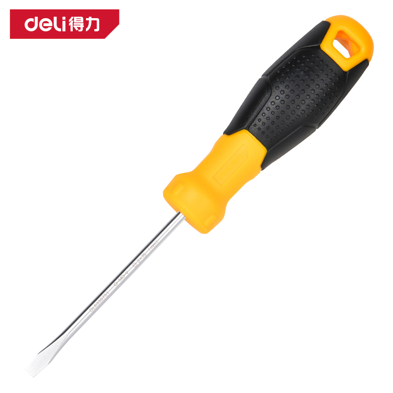 得力工具DL6330751鱼雷柄一字螺丝批3x75mmSUP11(黄)(把)