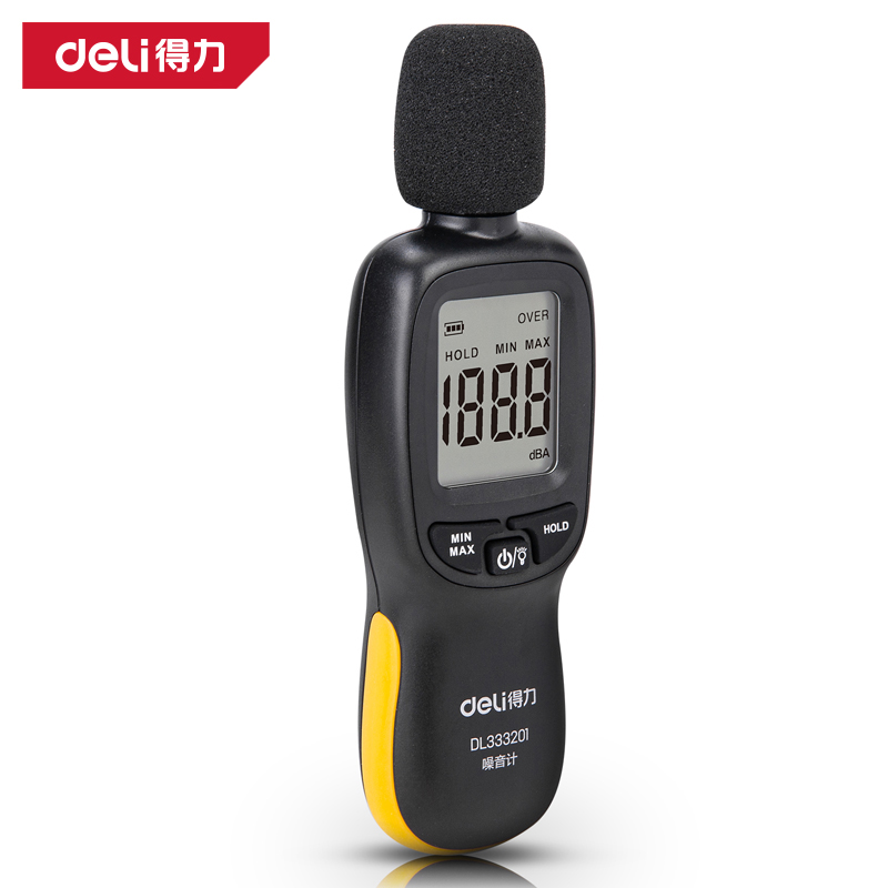 得力工具DL333201噪音计30~130dBA_A加权(黄)(台)