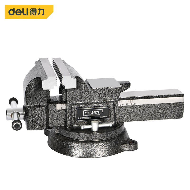 得力工具DL2908Z台虎钳8寸(黑)(把)