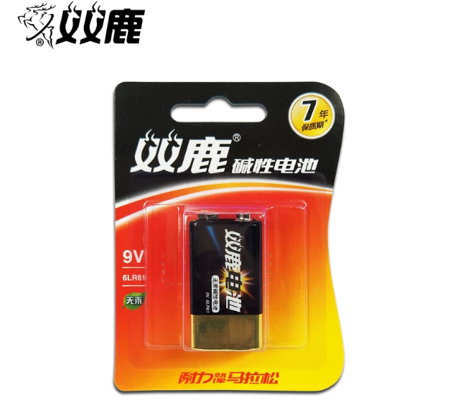 双鹿 6LR61 9V 碱性叠层电池 1粒卡装