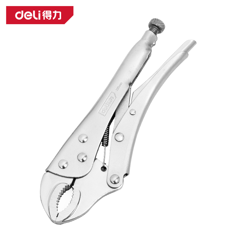 得力工具DL2001圆口大力钳10寸(银)(把)