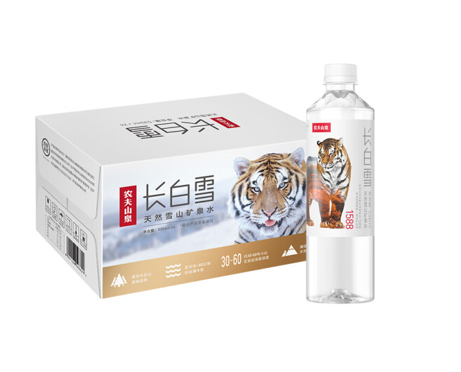 农夫山泉(NONGFU SPRING)长白雪天然雪山矿泉水535ML*24瓶 纸箱装