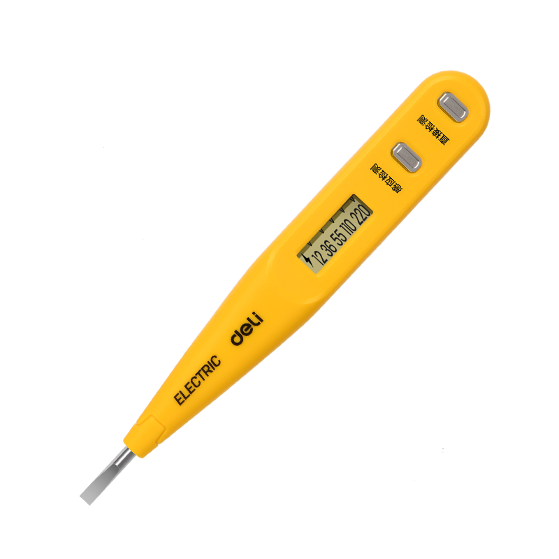 得力工具DL8003测电笔12-250V数显(黄)(支)