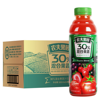 农夫山泉(NONGFU SPRING)农夫果园30%混合果蔬汁 番茄草莓山楂500ml*24瓶(纸箱装)