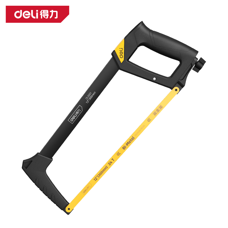 得力工具DL6001锐利型铝合金方管钢锯架12寸(黄)(把)