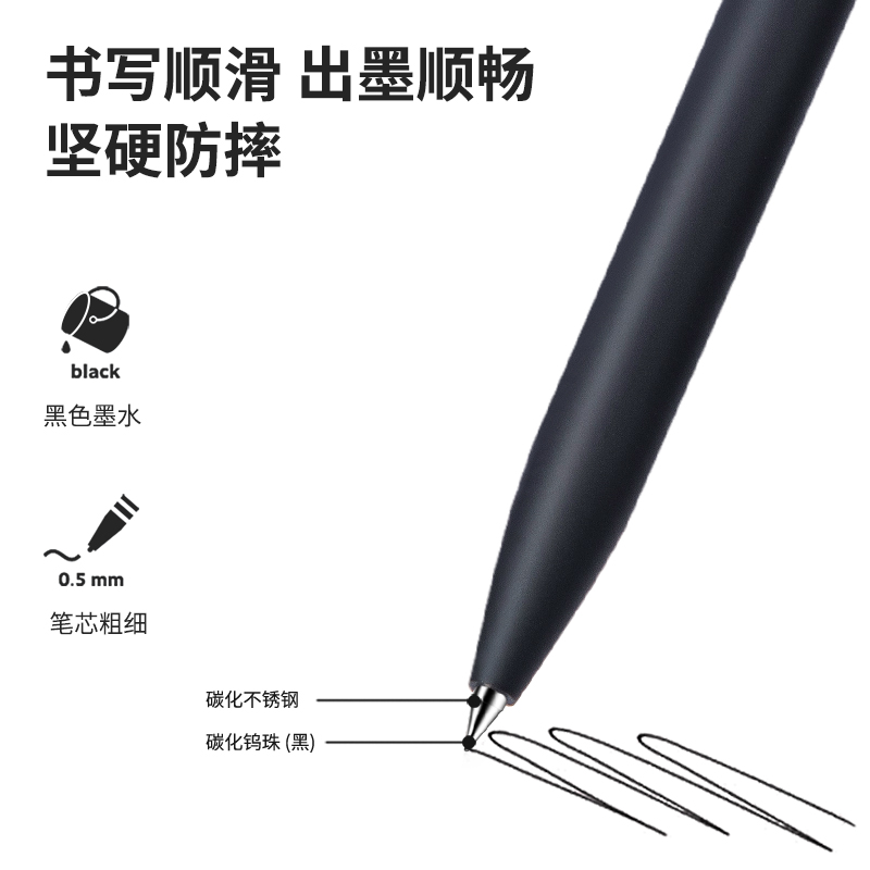 得力(deli)NS552(藤紫色)中性笔0.5mm子弹头