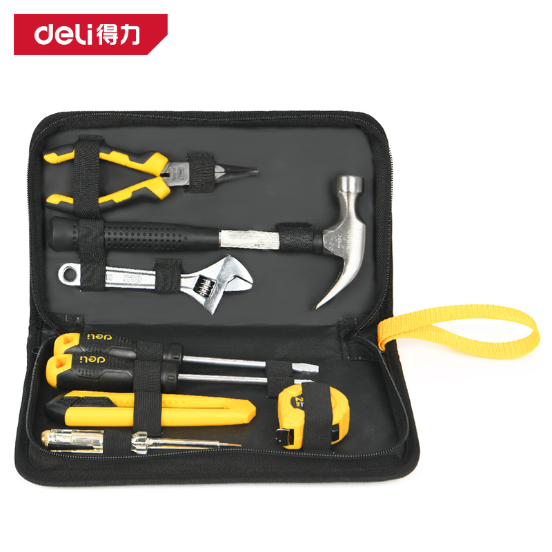 得力工具DL5908维修布包组套8件套(黑)(套)