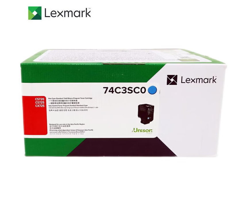 利盟(Lexmark) 74C3SC0 打印量7000页 适用CS720/CS725/CX725 墨粉盒 青色 (计价单