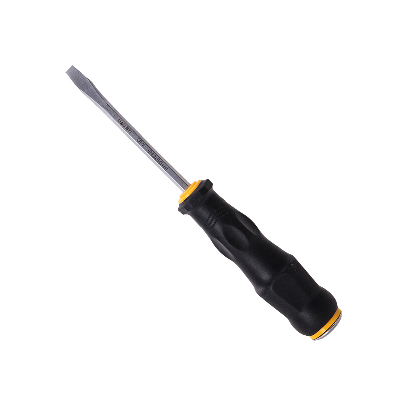 得力工具DL6270101穿心一字螺丝批8x250mm铬钒钢(黄)(支)