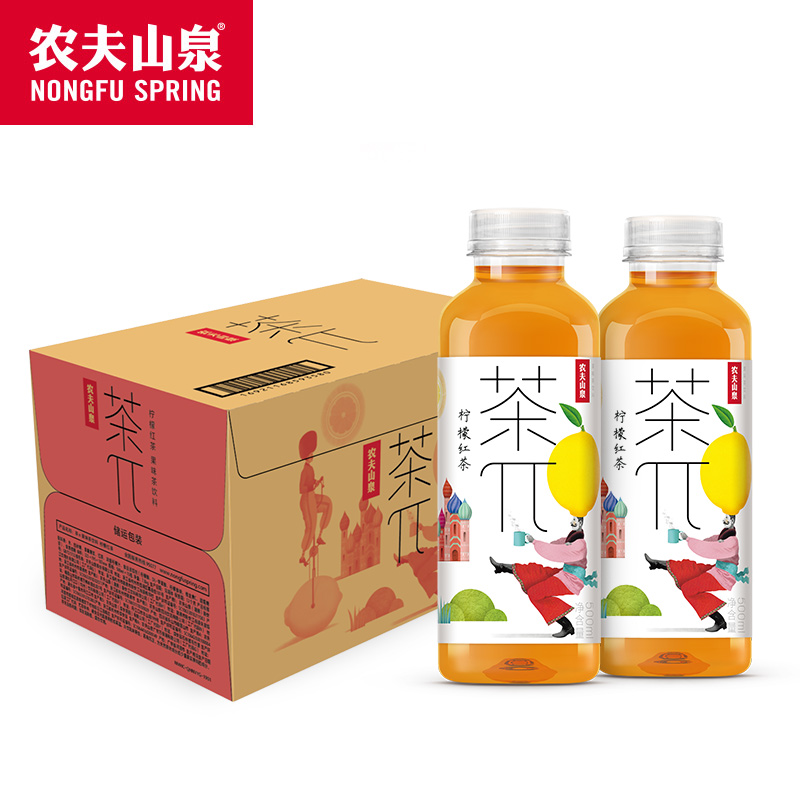 农夫山泉(NONGFU SPRING)天茶π果味茶饮料500ml*15瓶柠檬红茶