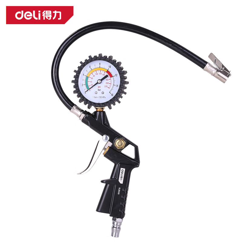 得力工具DL8530胎压表0-220psi指针(黑)(个)