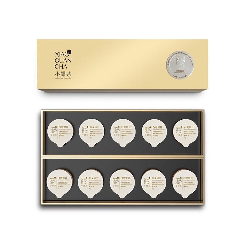 小罐茶 金罐白毫银针茶(10罐装)40g