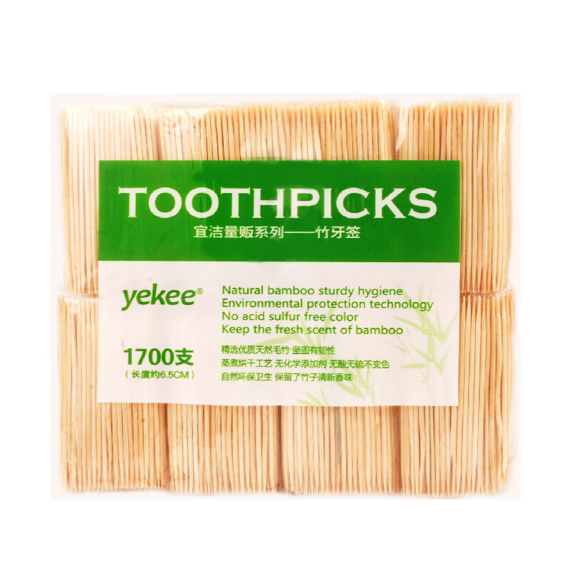 宜洁(yekee)Y-9893袋装竹牙签量贩1700枚