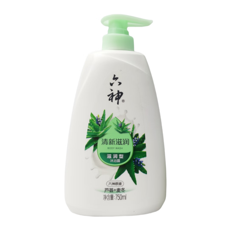 六神 20454清新滋润沐浴露(芦荟)750ml