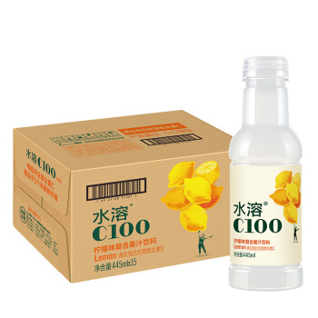 农夫山泉(NONGFU SPRING)水溶C100柠檬味 复合果汁饮料445ml*15瓶