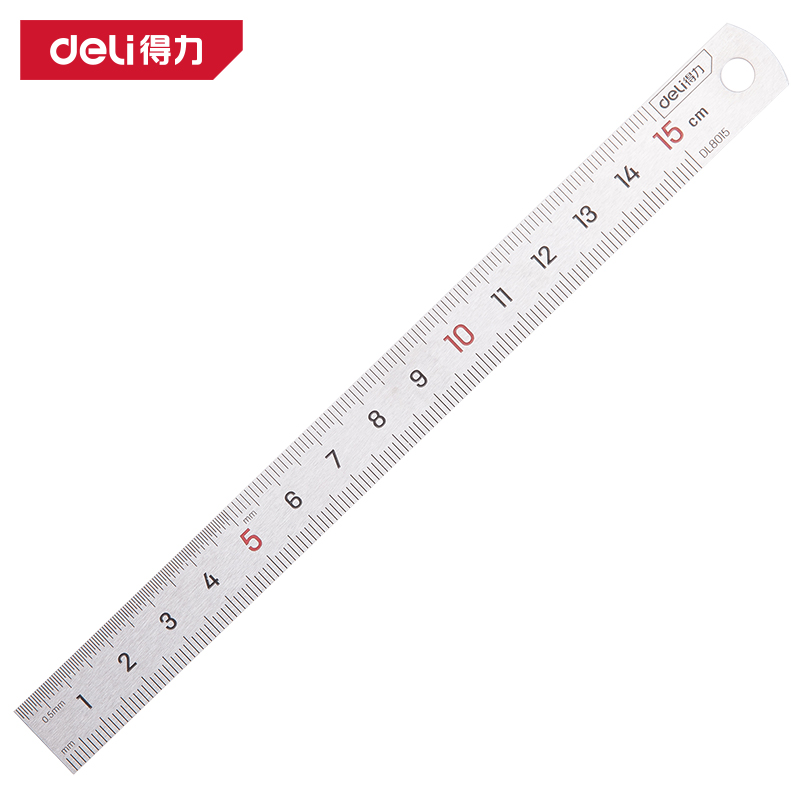 得力工具DL8015钢直尺150mm(银)(把)