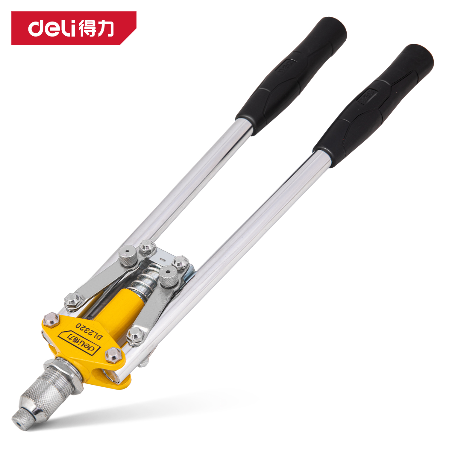 得力工具DL2320双把拉铆枪3.2-4.8mm_3款导嘴(黄)(把)