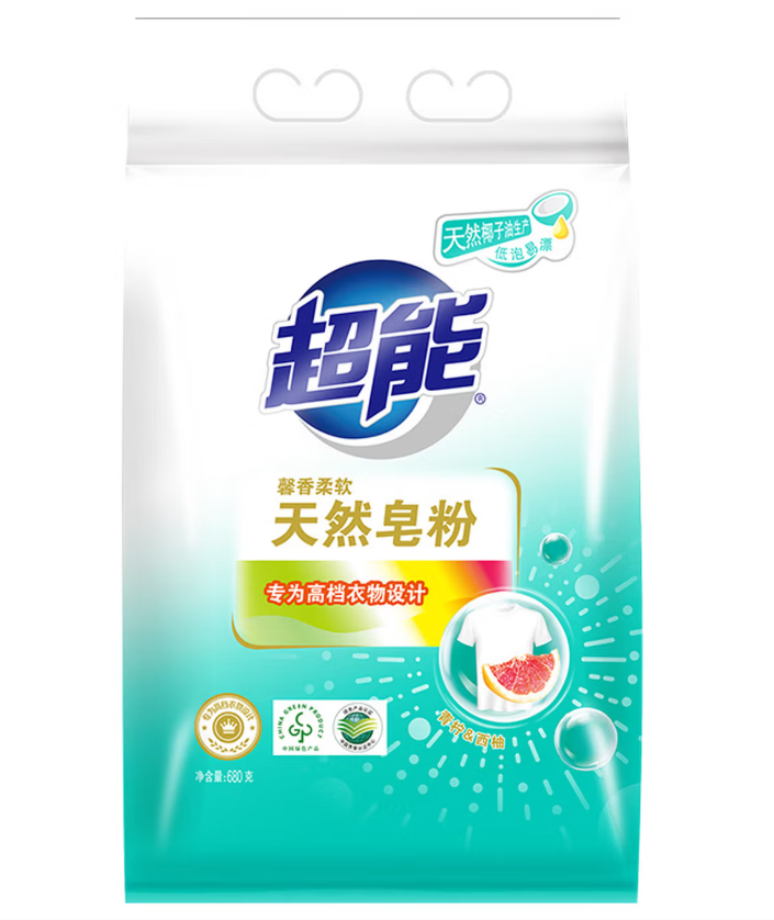 超能 天然皂粉(馨香柔软)N1 680g