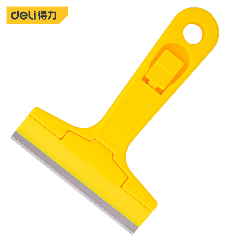 得力工具DL4723C清洁铲刀145mm塑柄款(黄)(把)