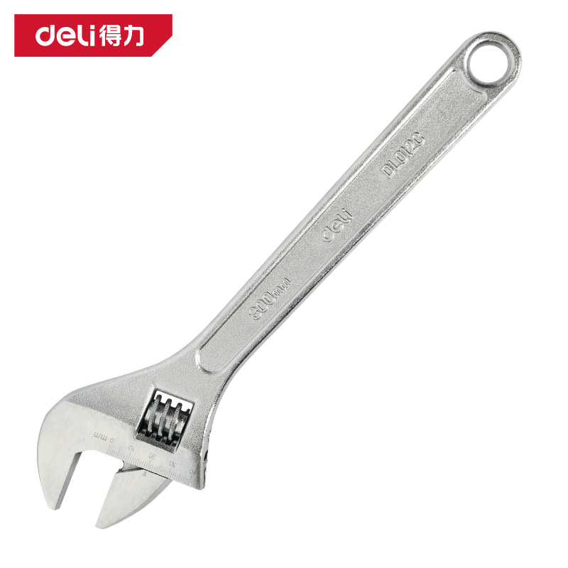 得力工具DL012C活扳手基础款12寸(银)(把)