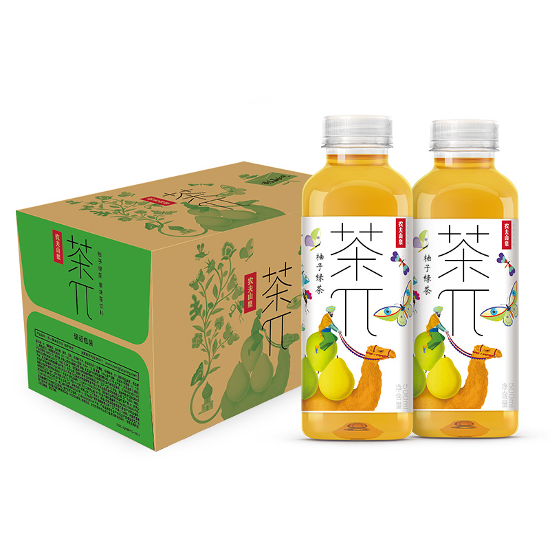 农夫山泉(NONGFU SPRING)天茶π果味茶饮料500ml*15瓶柚子绿茶