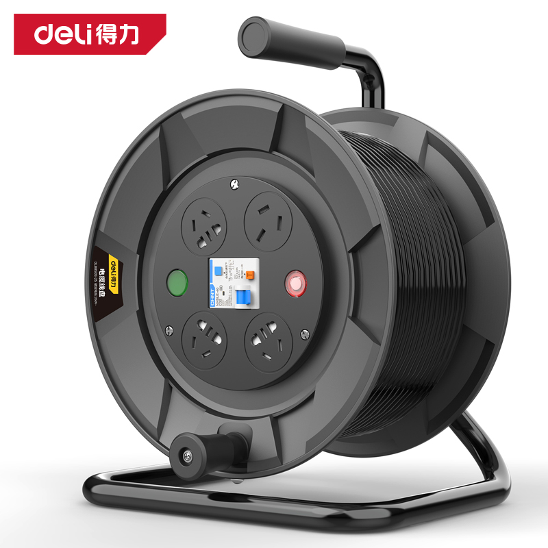 得力工具DL8830S-25电缆线盘30m2.5线径16A(黑)(台)