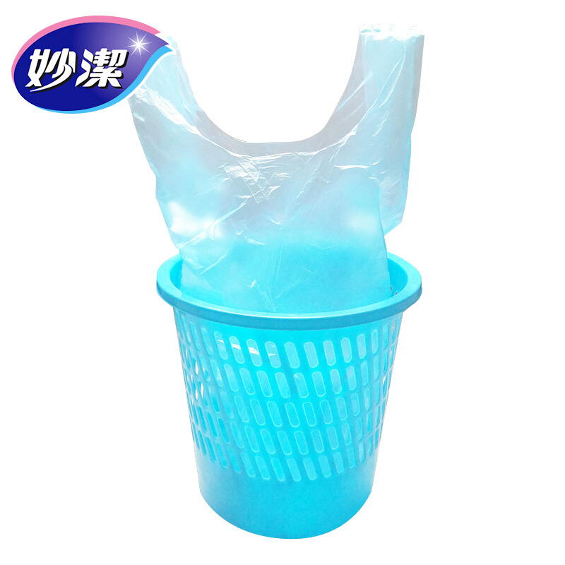 妙洁MBGRVL3(蓝色)背心式垃圾袋大号超值装50cm*70cm*20只*3卷