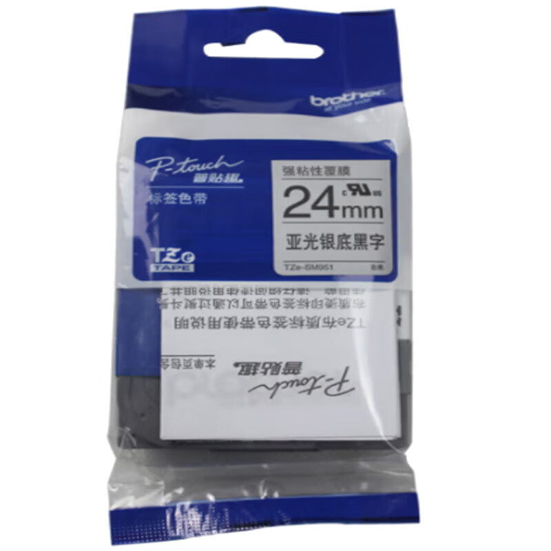 兄弟(brother) TZe-SM951 24mm/个 色带 亚光银底黑字 (计价单位:个)