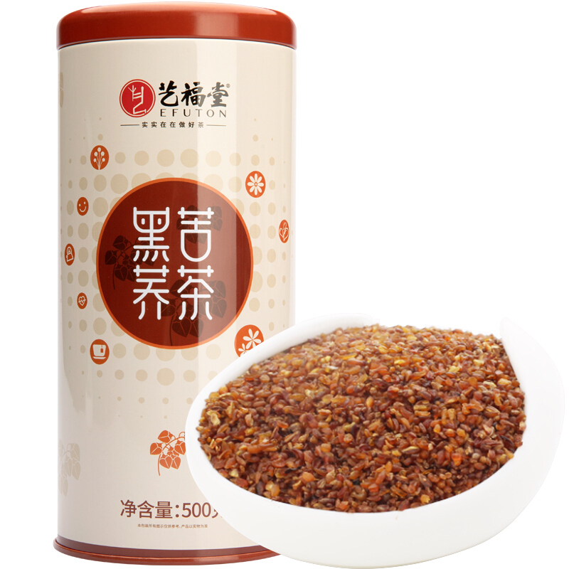 艺福堂 花草茶黑苦荞茶500g/罐